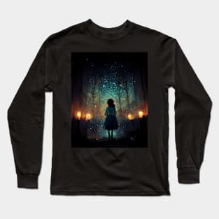 Girl Staring at the Stars - best selling Long Sleeve T-Shirt